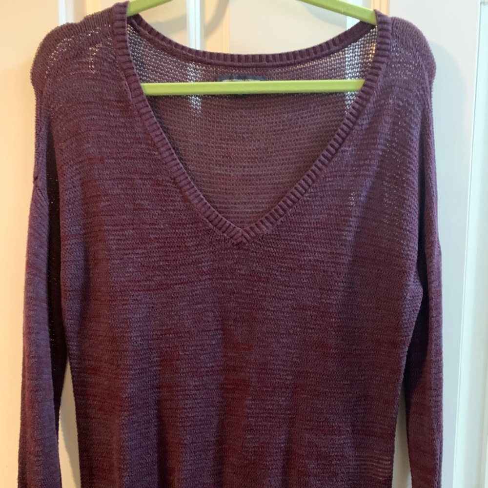 Plum v-neck sweater